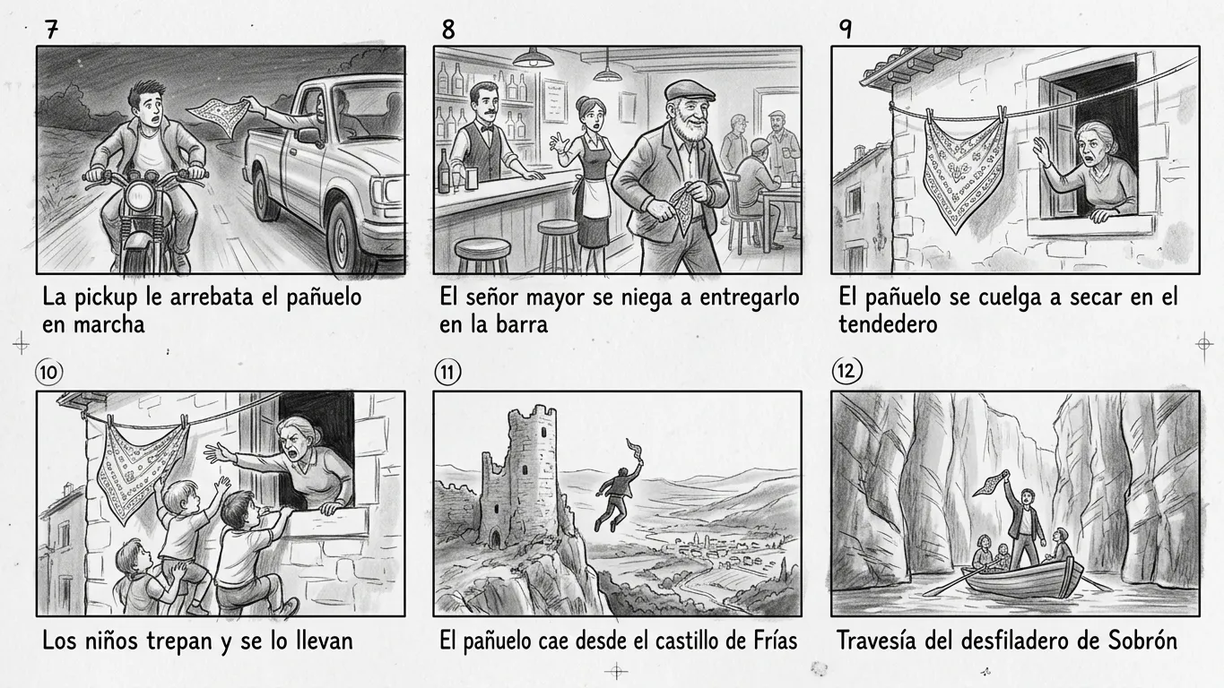 Storyboard del fashion film El Pañuelo Quintana, parte 2
